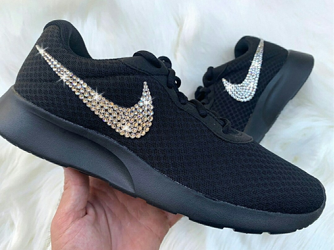 Nike Black Bling Shoes Nike Shoes Bling Nike Tanjun Black Sneakers